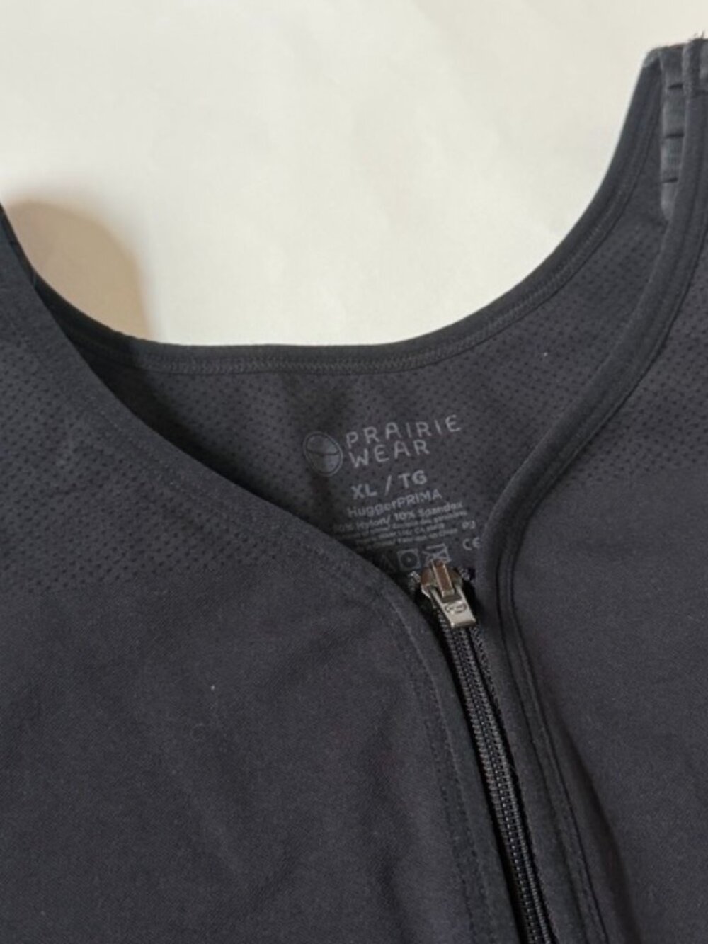 Prairie Wear Womens XL Hugger Prima Black Zip Zipper Support Bra Compression - Picture 3 of 7